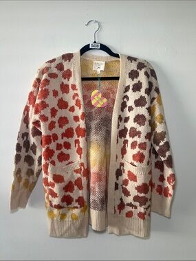 Hayden Girls Multi Leopard-Print Open Cardigan